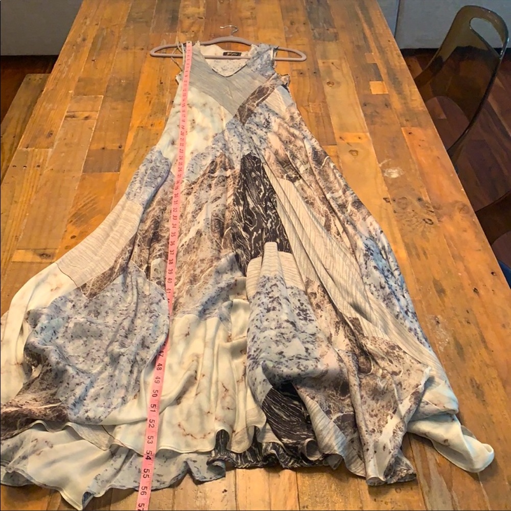 Johnny Was Silk Print Maxi Dress & Slip Size Small